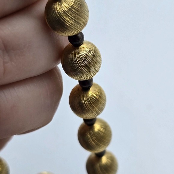 Beaded Gold‎ Tone Necklace Single Strand Womens Jewelry - Picture 5 of 7